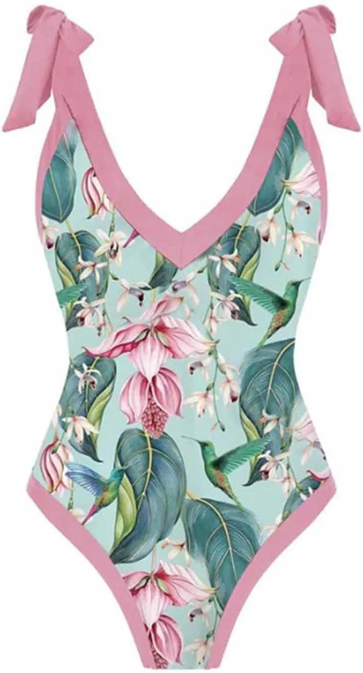 Cbcbtwo Swim Suits for Women 2025 Bathing Suit with Maxi Wrap Skirts 2 PC Floral Print Swimsuit Tummy Control One-Pieces Sets