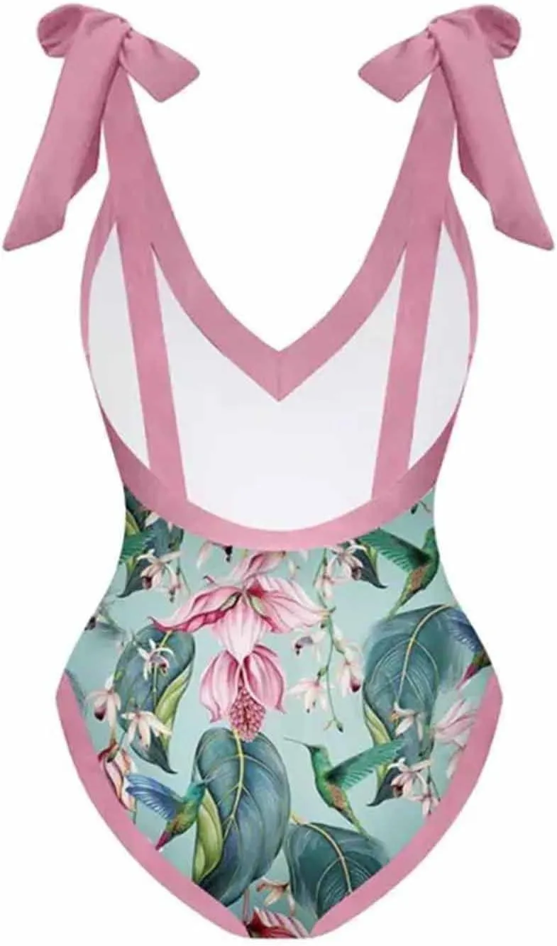 Cbcbtwo Swim Suits for Women 2025 Bathing Suit with Maxi Wrap Skirts 2 PC Floral Print Swimsuit Tummy Control One-Pieces Sets