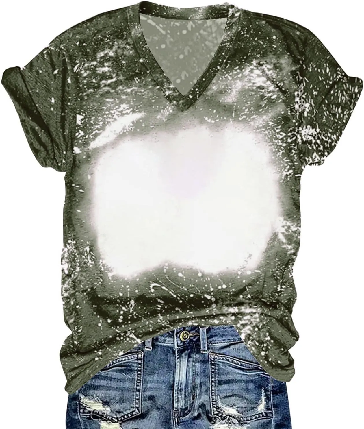 Ceboyel Womens Bleached Sublimation Blank Shirts Short Sleeve Graphic Tees Tops Casual Blouses Funny Summer Outfits Clothes