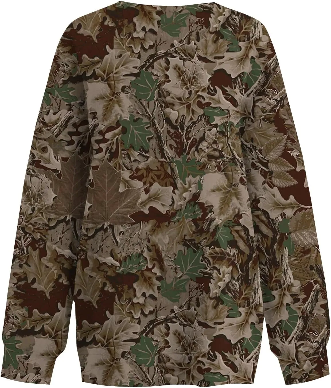 ChicCrate Womens Camo Hoodie Oversized Crewneck Sweatshirts Long Sleeve Loose Fit Pullover Maple Leaf Print Tops Y2K Blouse