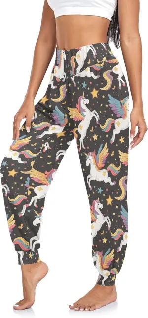 CHIFIGNO Womens Harem Pants Harem Pants Women Workout Joggers Lightweight Casual Pants