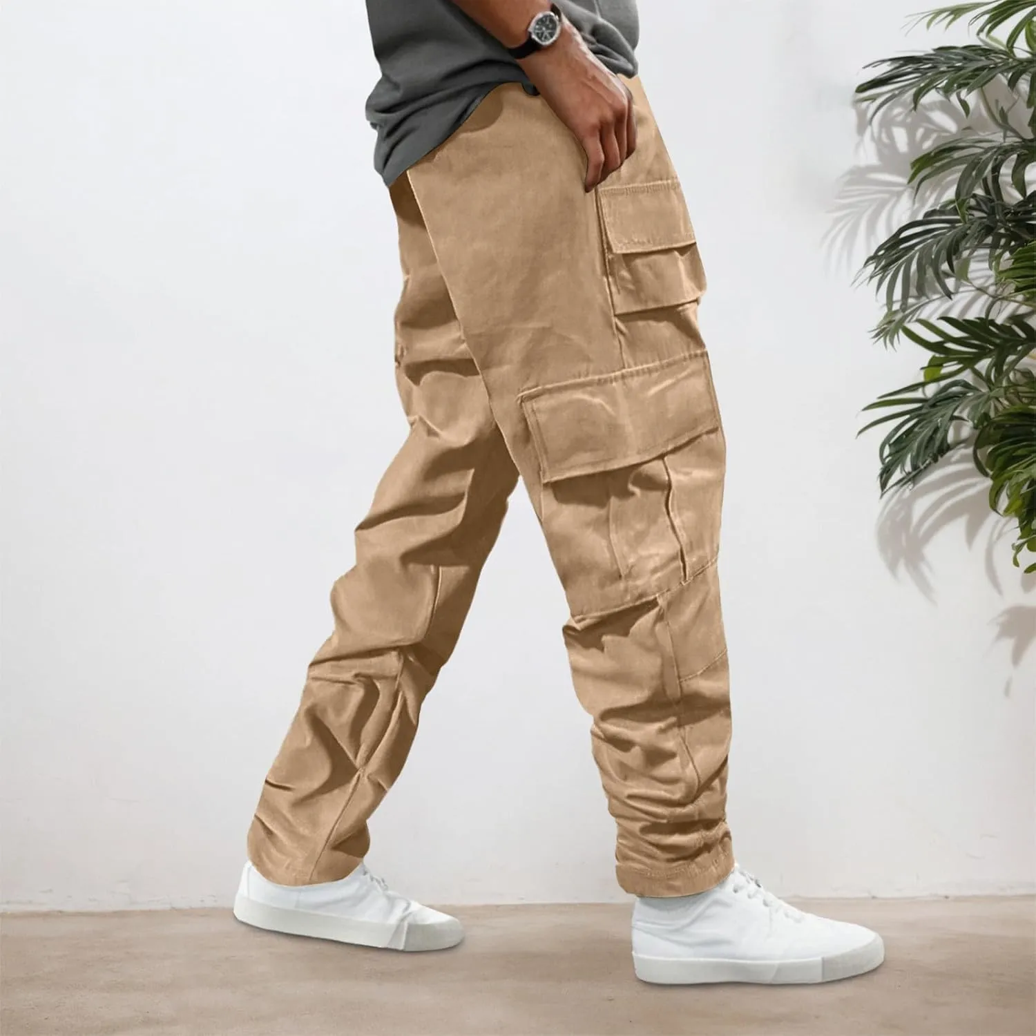 Chinos Pants Men Jeans Work Tactical Joggers Skinny Slim Fit Body Stretch Regular Fit Cargo Joggers Football Yoga