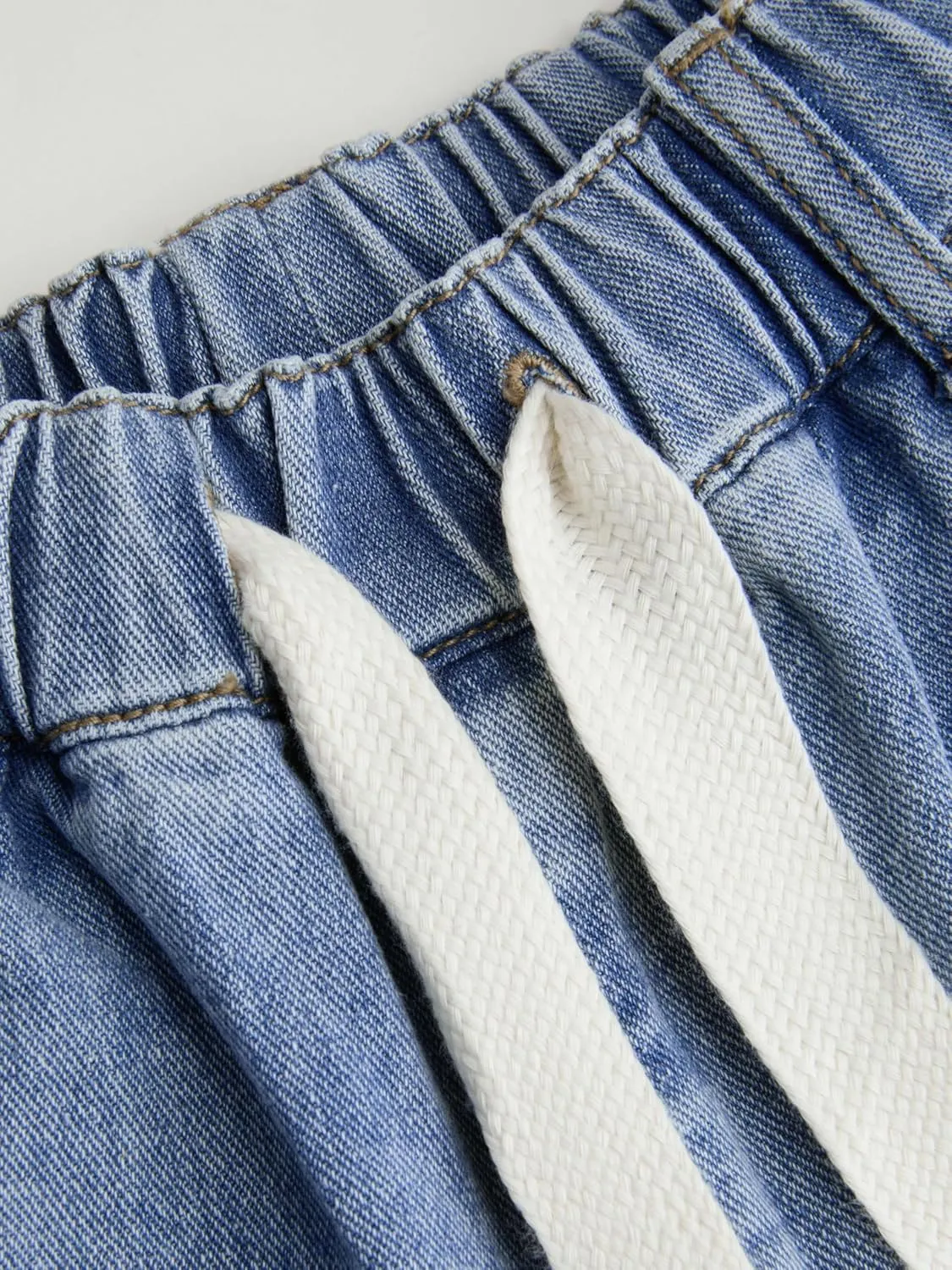CIDER Wide Leg Jeans High Wasited Drawstring Baggy Denim Pants with Pockets