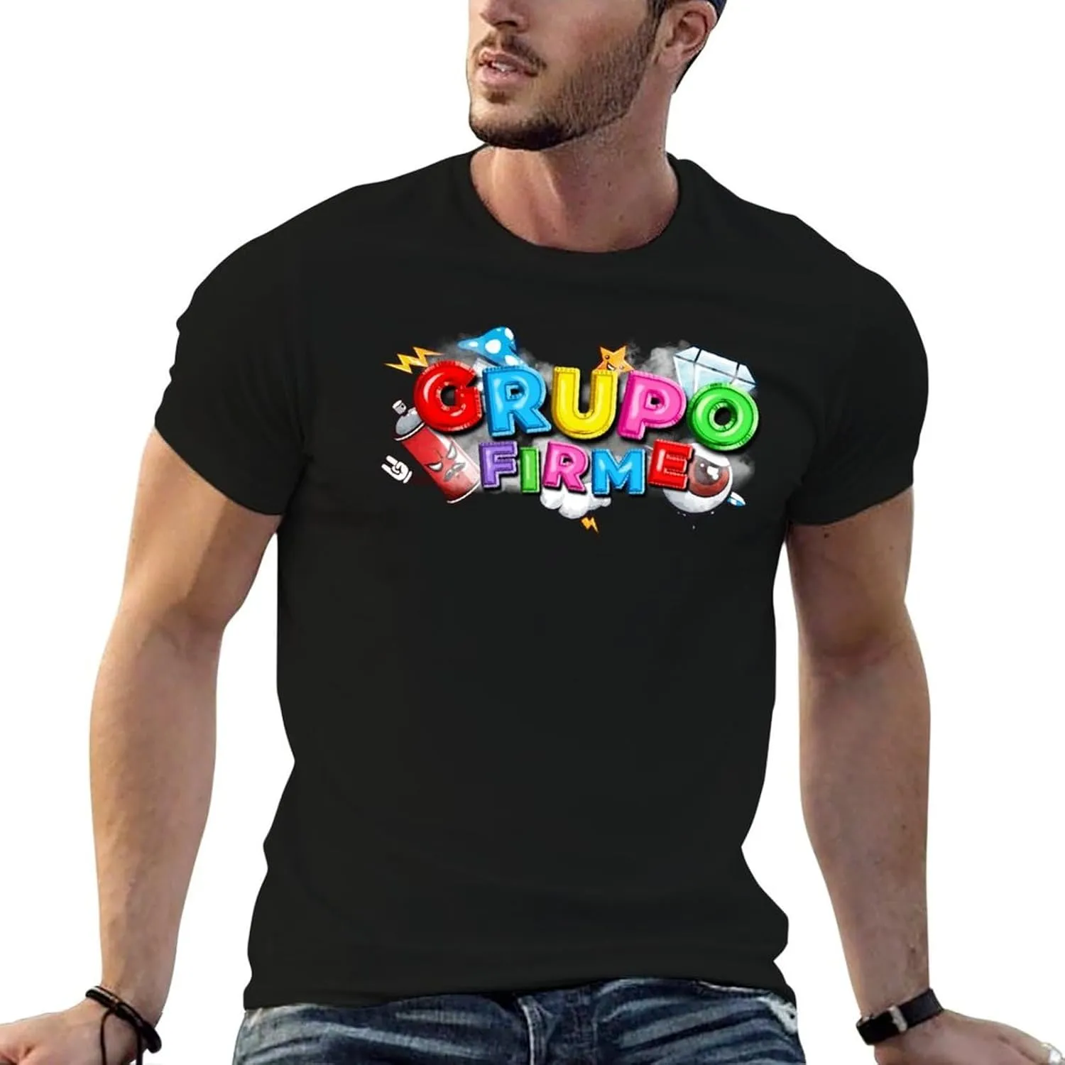 Comfortable Tee Men's Crewneck Short Sleeve Tshirts for GrupoS FirmeS Tee for Party