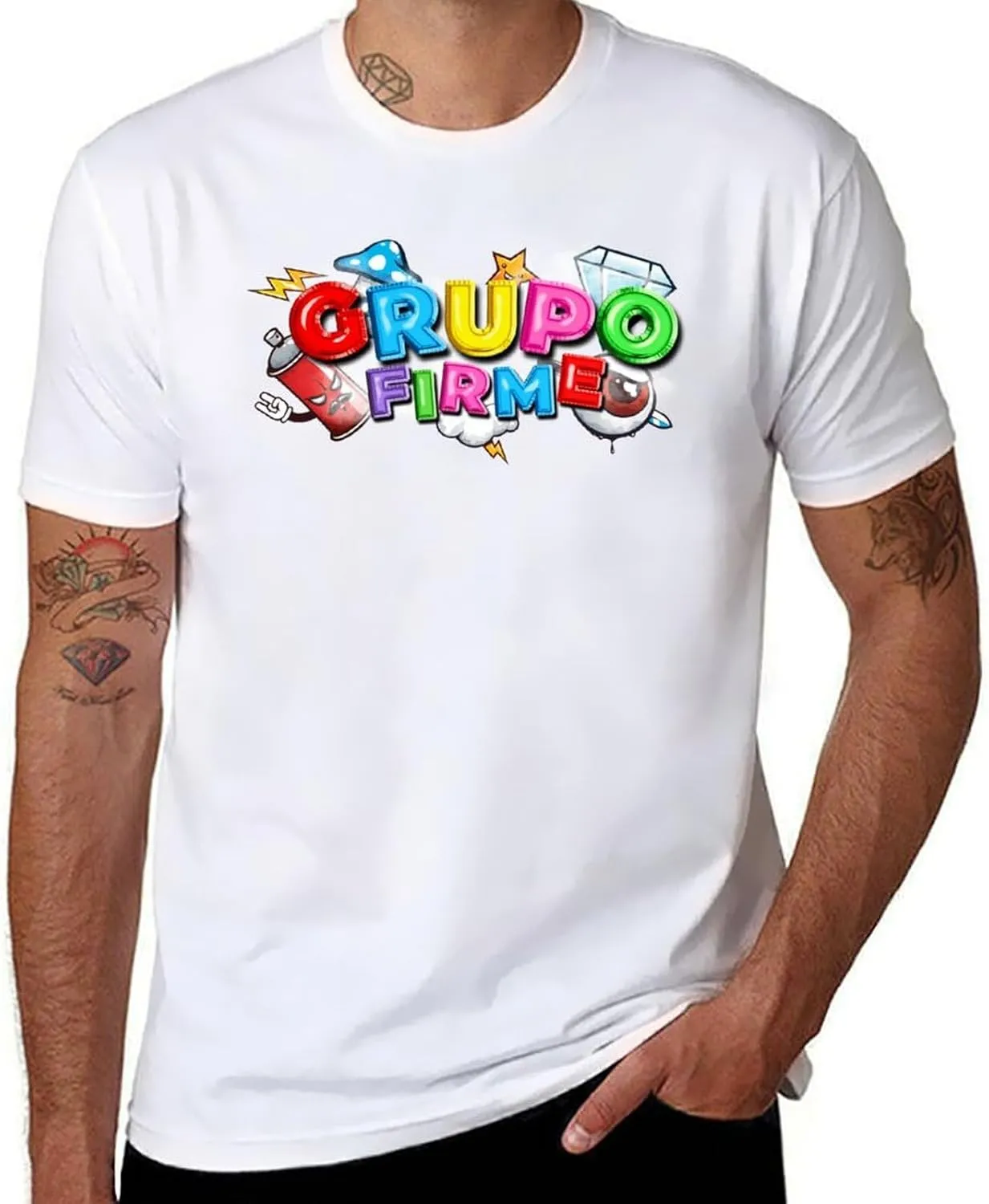 Comfortable Tee Men's Crewneck Short Sleeve Tshirts for GrupoS FirmeS Tee for Party