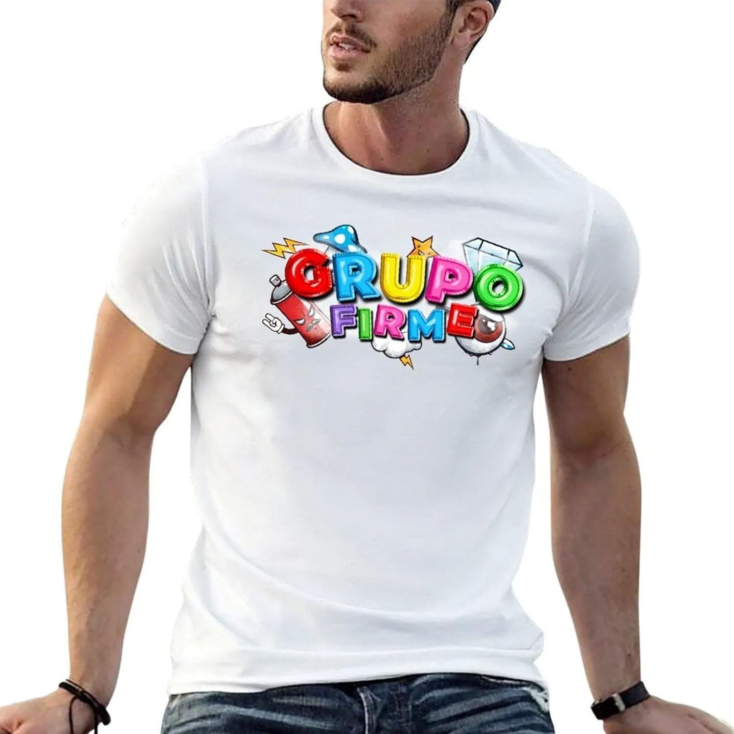 Comfortable Tee Men's Crewneck Short Sleeve Tshirts for GrupoS FirmeS Tee for Party