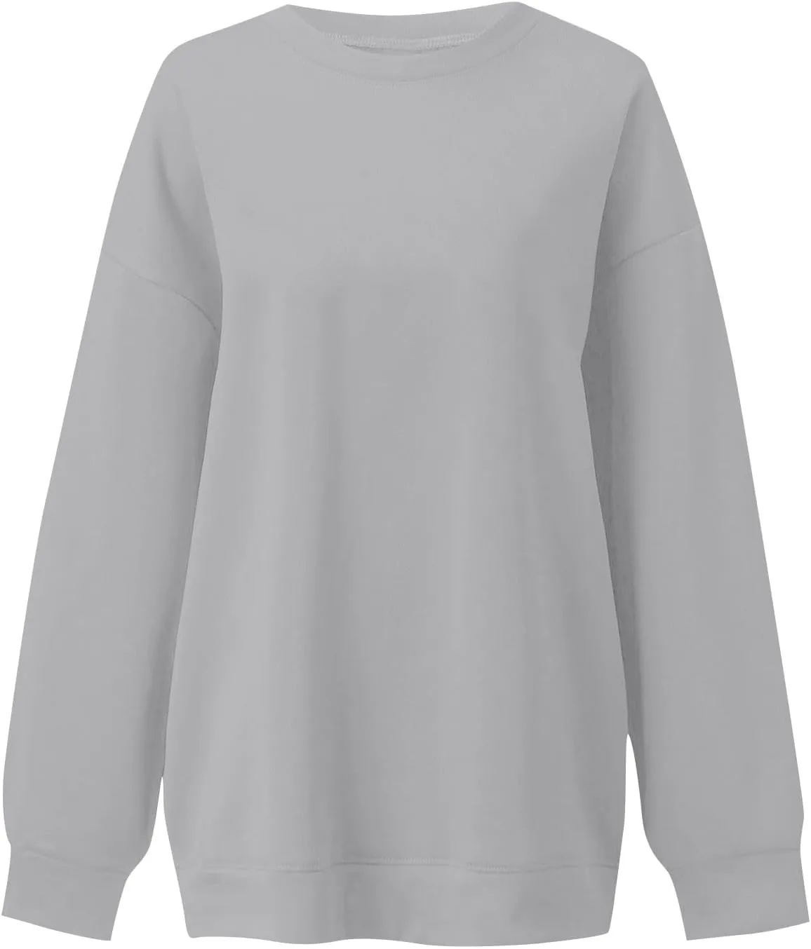 Crewneck Sweatshirts Women Soft Comfy Oversized Sweatshirt Drop Shoulder Long Sleeve Loose Fit Pullover Tops