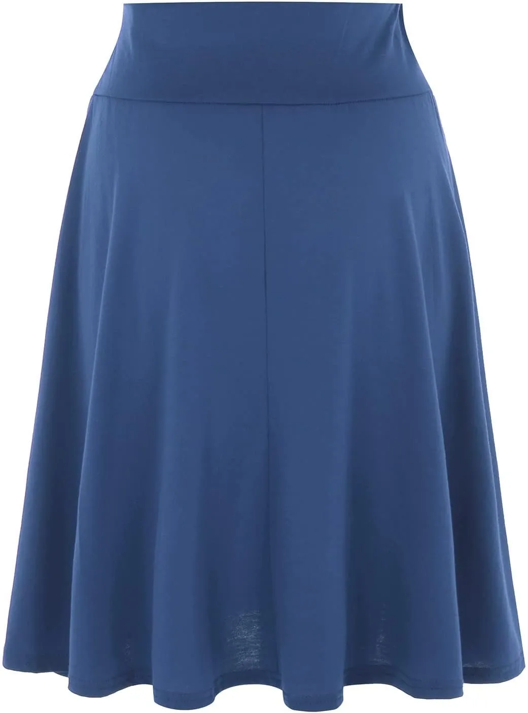 CTRLZS Pleated Skirts for Women Trendy Lightweight Flared Stretchy Midi Skater Skirt Plus Size High Waist Casual Jersey Skirt