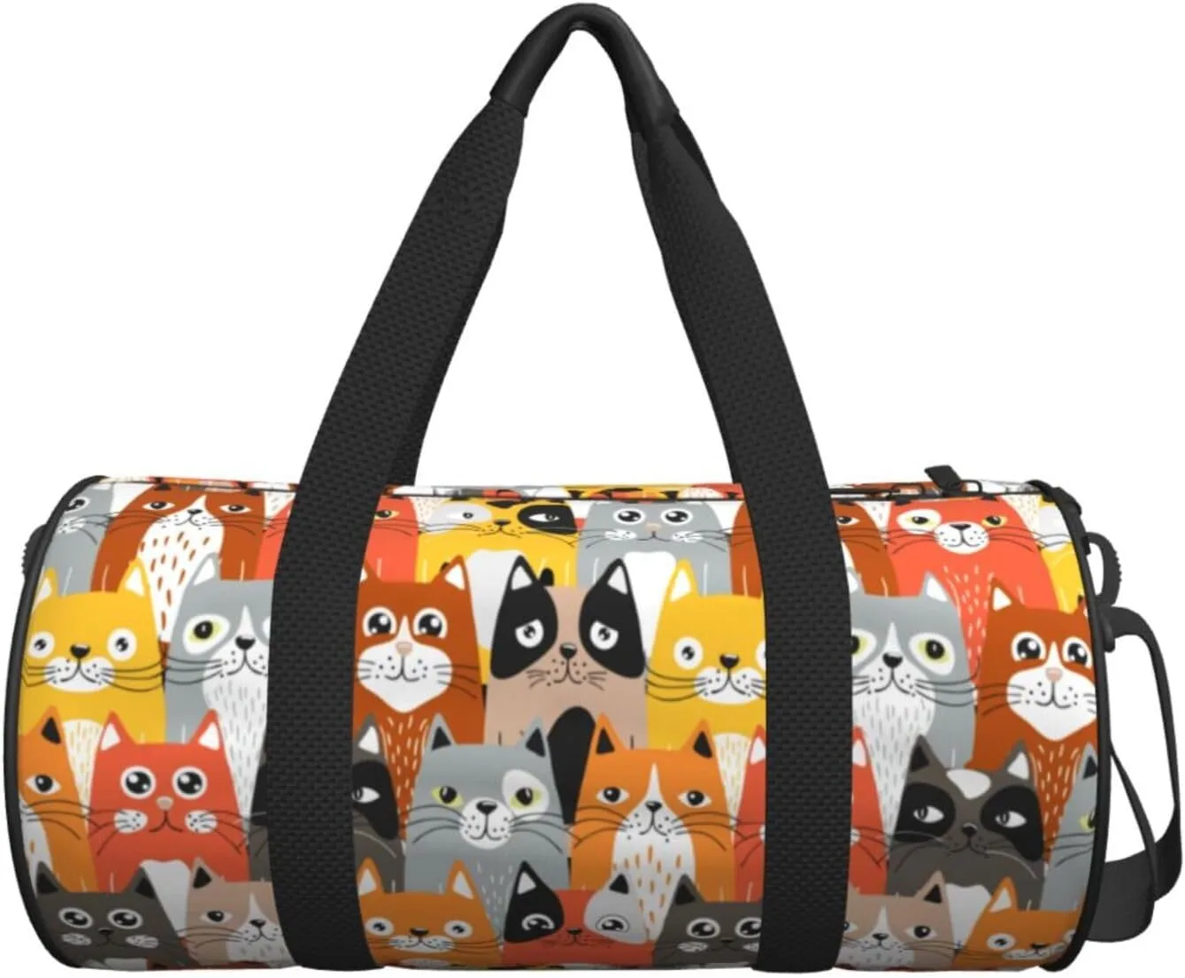 Cute Cats Sports Gym Bag Travel Duffel Bag Shoes Compartment For Men Women Foldable Lightweight Yoga Gym Sports Bag
