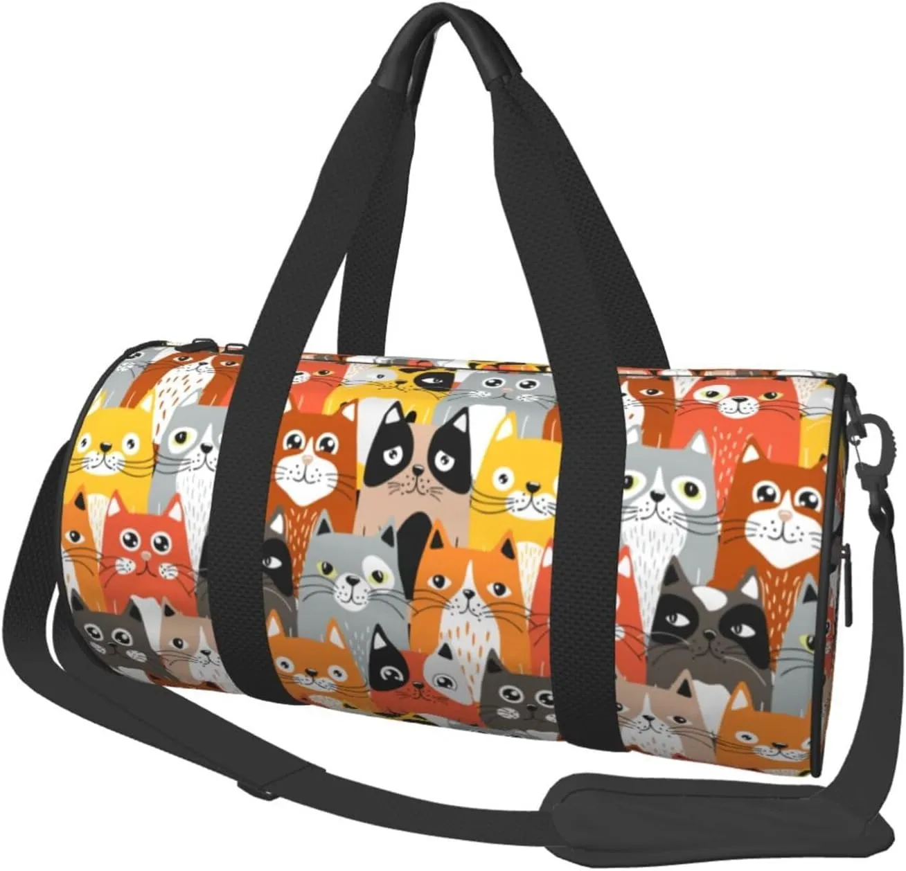 Cute Cats Sports Gym Bag Travel Duffel Bag Shoes Compartment For Men Women Foldable Lightweight Yoga Gym Sports Bag