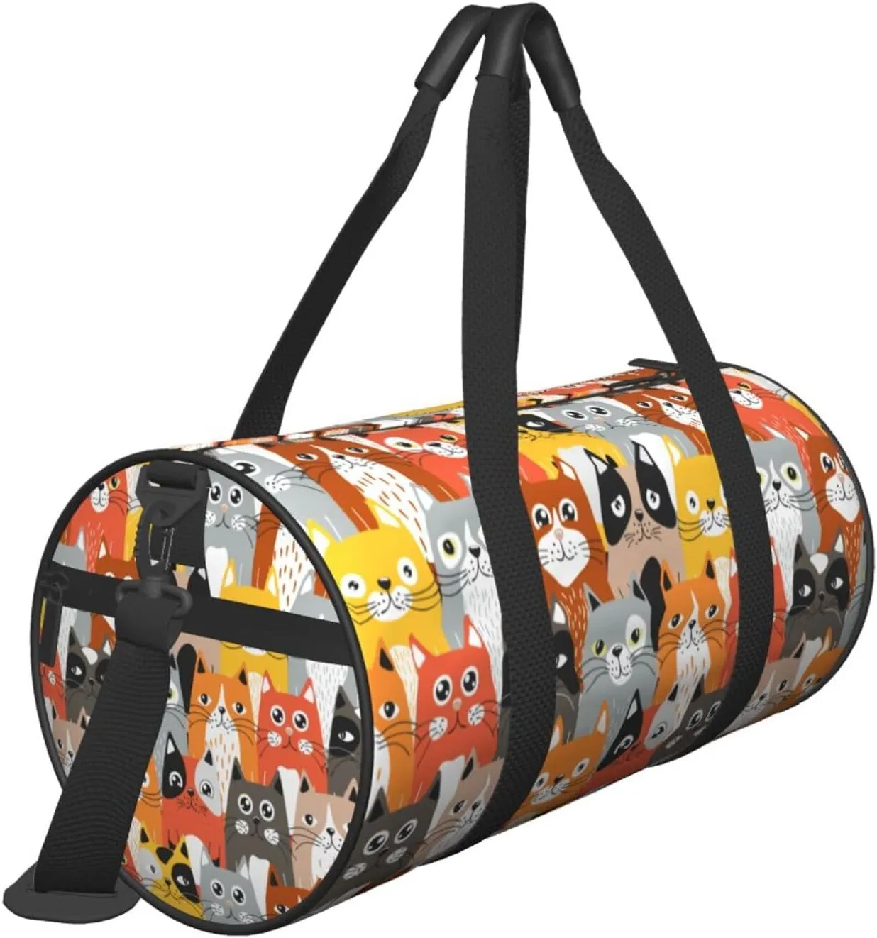 Cute Cats Sports Gym Bag Travel Duffel Bag Shoes Compartment For Men Women Foldable Lightweight Yoga Gym Sports Bag