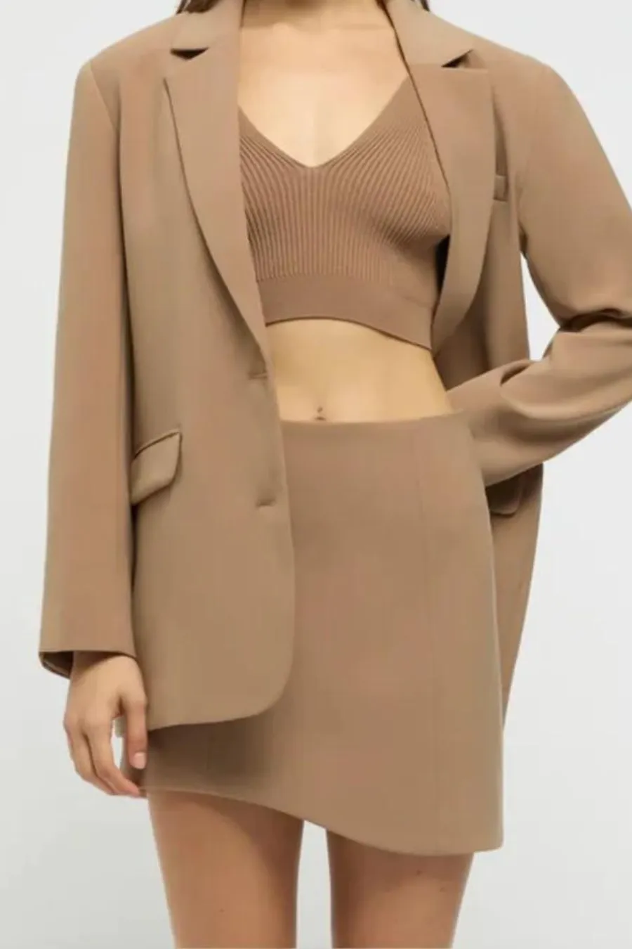 Delos Tailored Skirt Warm Taupe