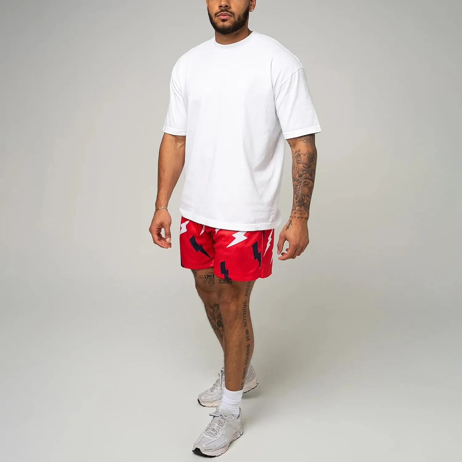 DIOTSR Mens Graphic Shorts Summer Casual Flat Front Shorts Cool Streetwear Designer Shorts Drawstring