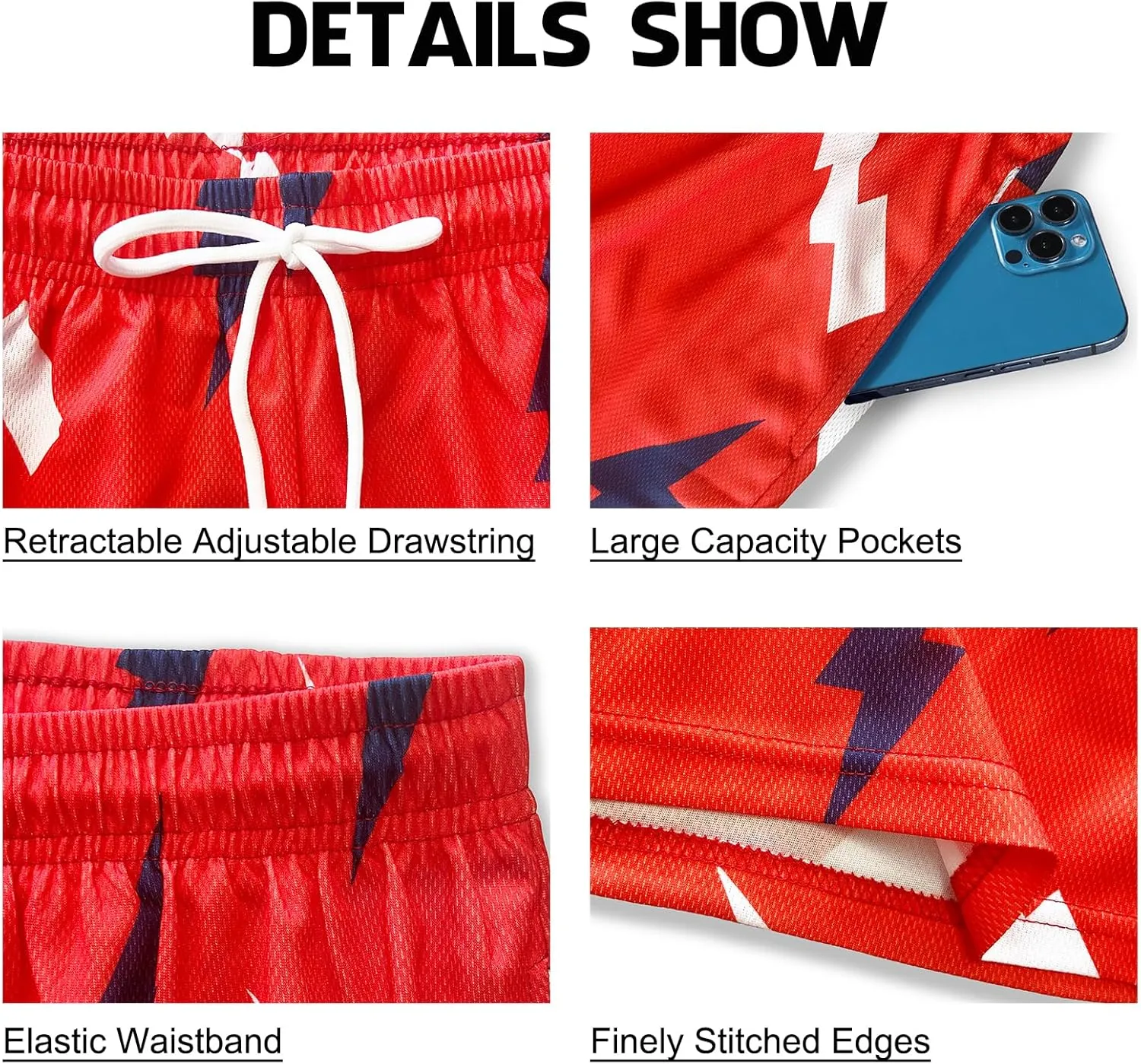 DIOTSR Mens Graphic Shorts Summer Casual Flat Front Shorts Cool Streetwear Designer Shorts Drawstring