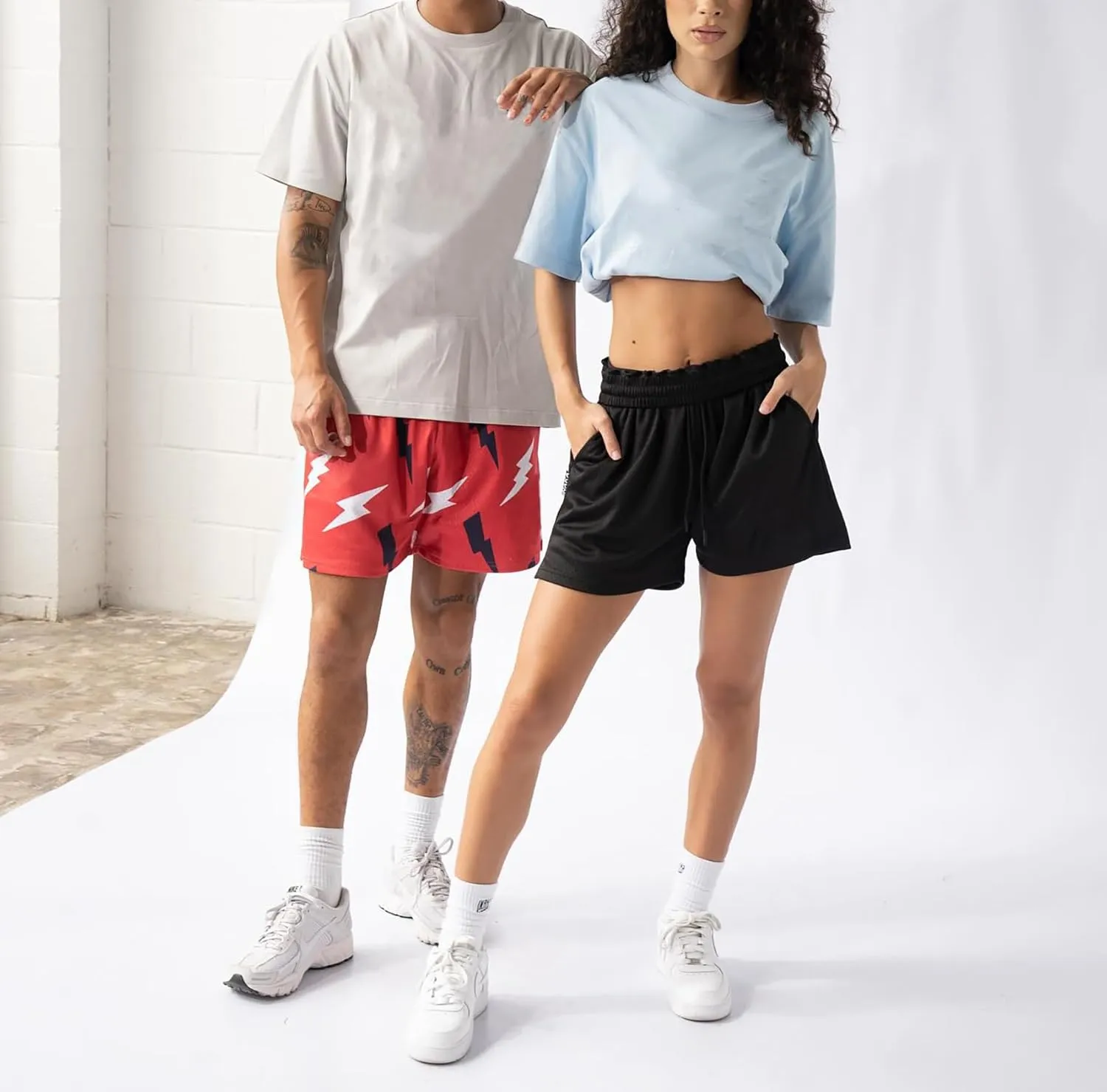 DIOTSR Mens Graphic Shorts Summer Casual Flat Front Shorts Cool Streetwear Designer Shorts Drawstring
