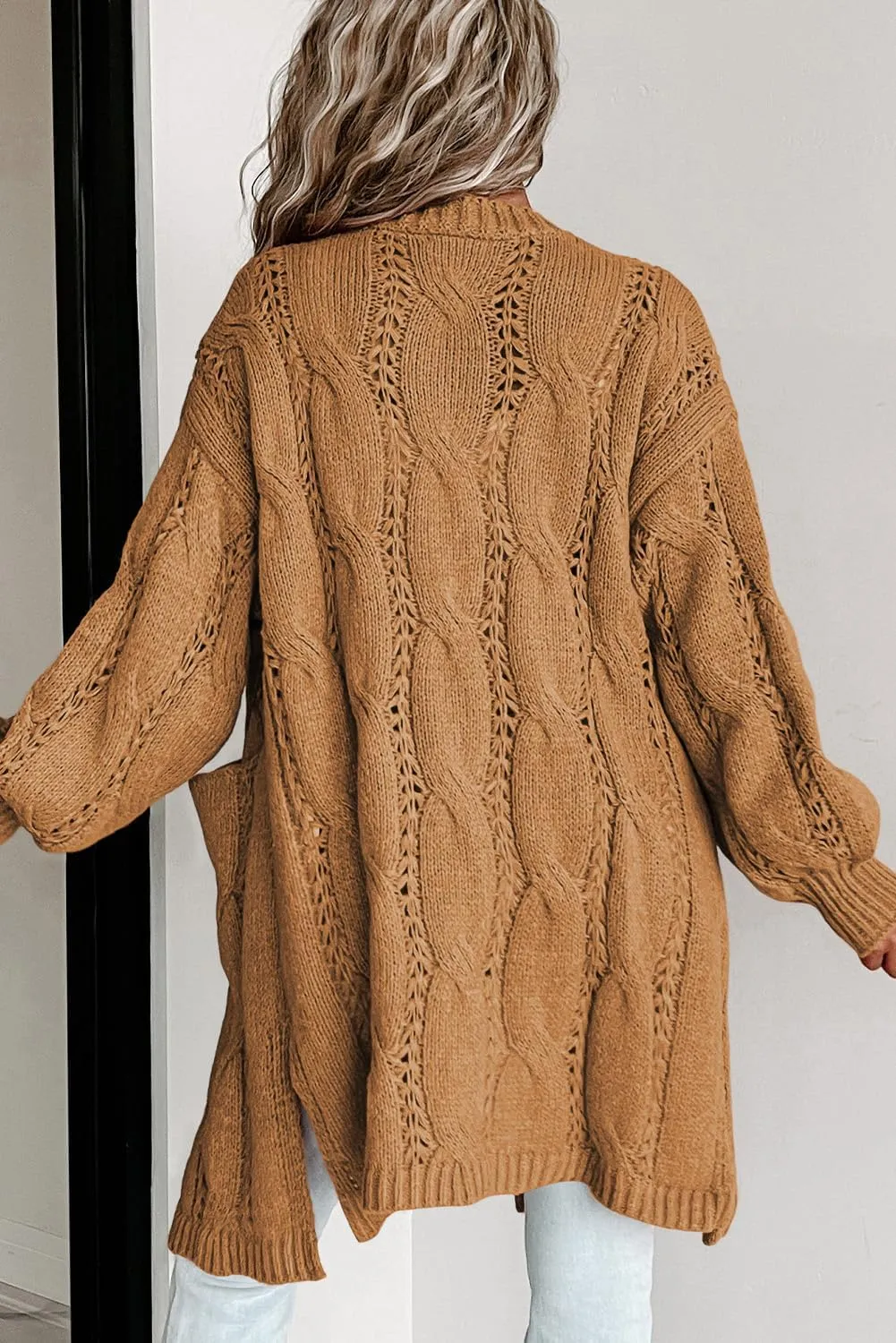 Dokotoo Long Cardigans for Women Open Front Long Sleeves Lightweight Fall Sweaters with Pockets