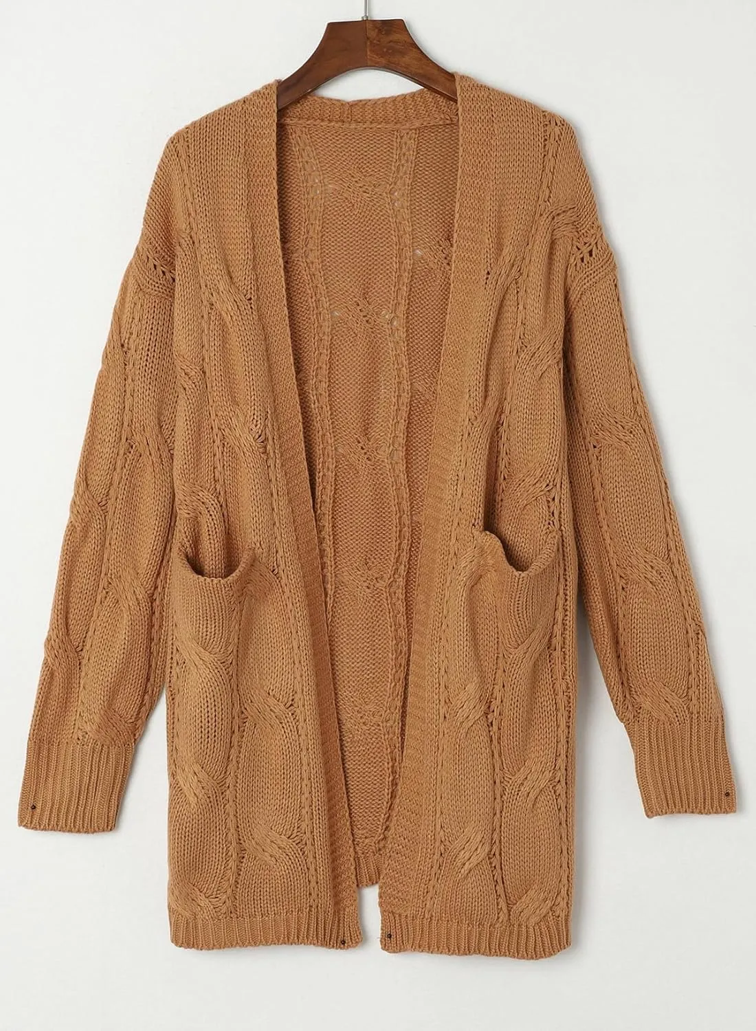 Dokotoo Long Cardigans for Women Open Front Long Sleeves Lightweight Fall Sweaters with Pockets