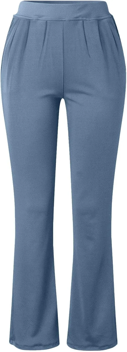 Dress Pants Women Business Casual Work Pants High Waisted Flare Formal Pants Dressy Office Trousers Pants with Pockets