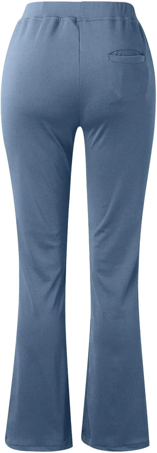 Dress Pants Women Business Casual Work Pants High Waisted Flare Formal Pants Dressy Office Trousers Pants with Pockets