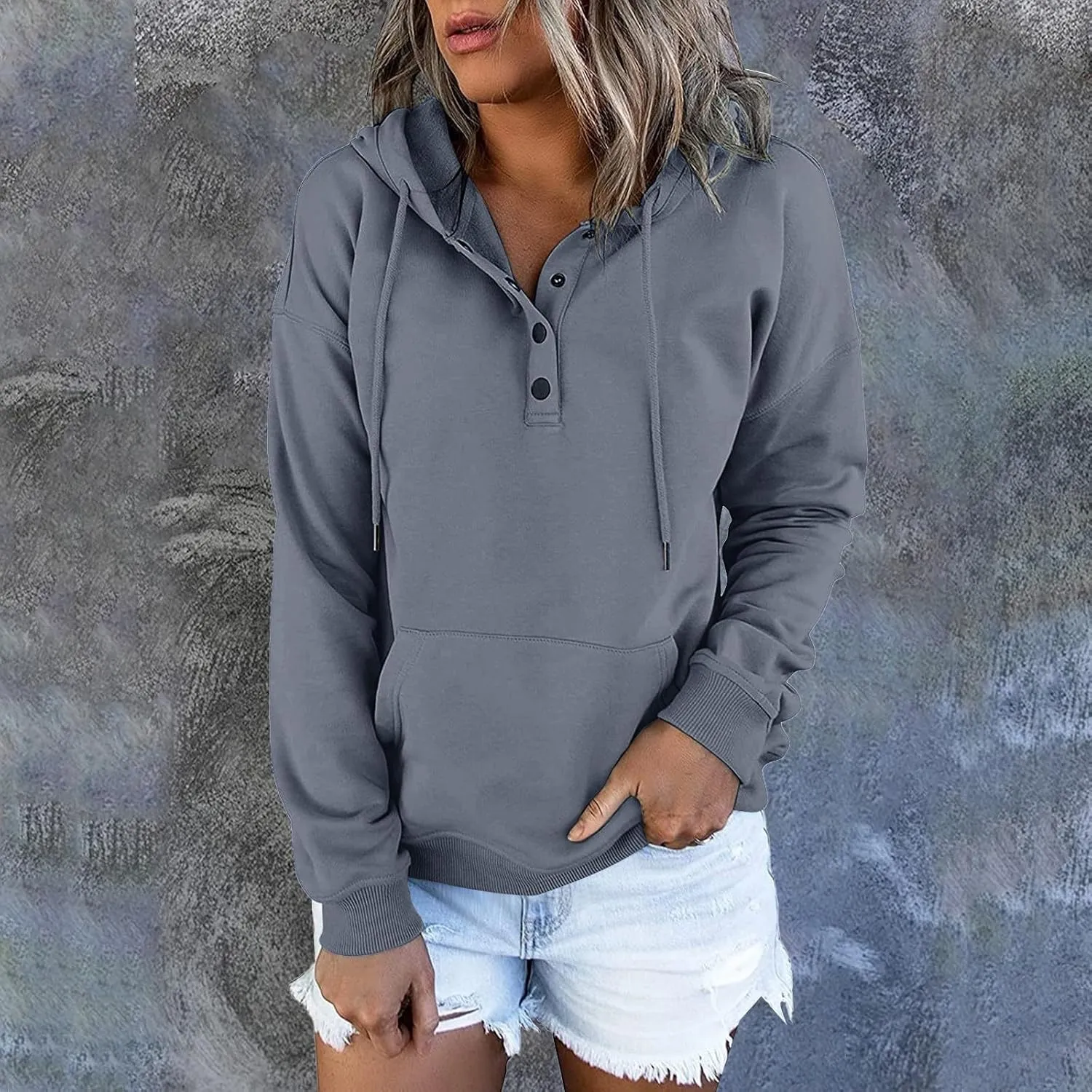 Fall clothes for women 2024 Casual Oversized Sweatshirts Cute Drawstring Hoodies Sweaters Long Sleeve Pullover Tops