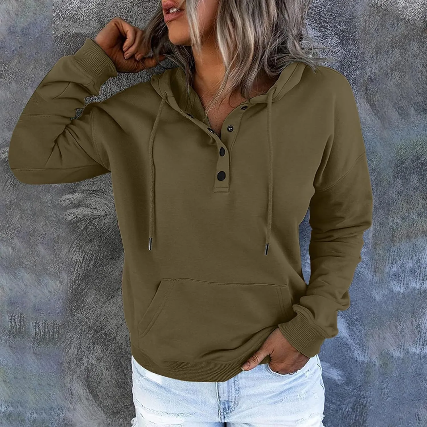 Fall clothes for women 2024 Casual Oversized Sweatshirts Cute Drawstring Hoodies Sweaters Long Sleeve Pullover Tops
