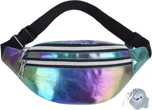 Fanny Pack for Unisex Adults Waterproof Sports Waist Bag Colorful with 2 Pockets and Adjustable Belt