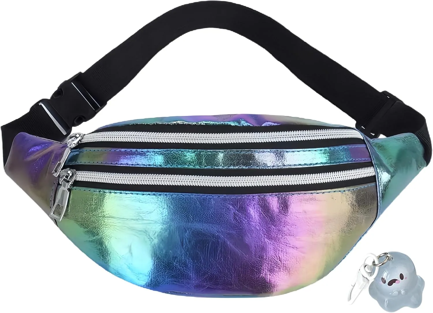 Fanny Pack for Unisex Adults Waterproof Sports Waist Bag Colorful with 2 Pockets and Adjustable Belt