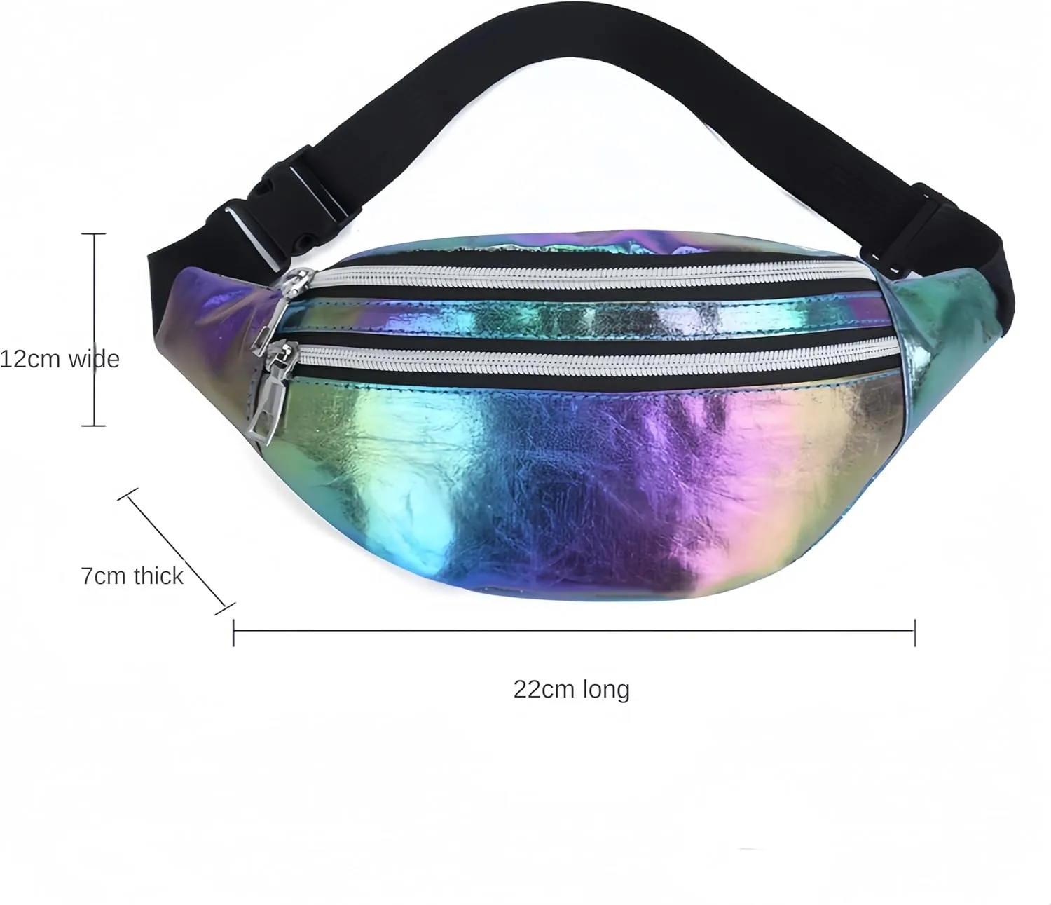 Fanny Pack for Unisex Adults Waterproof Sports Waist Bag Colorful with 2 Pockets and Adjustable Belt