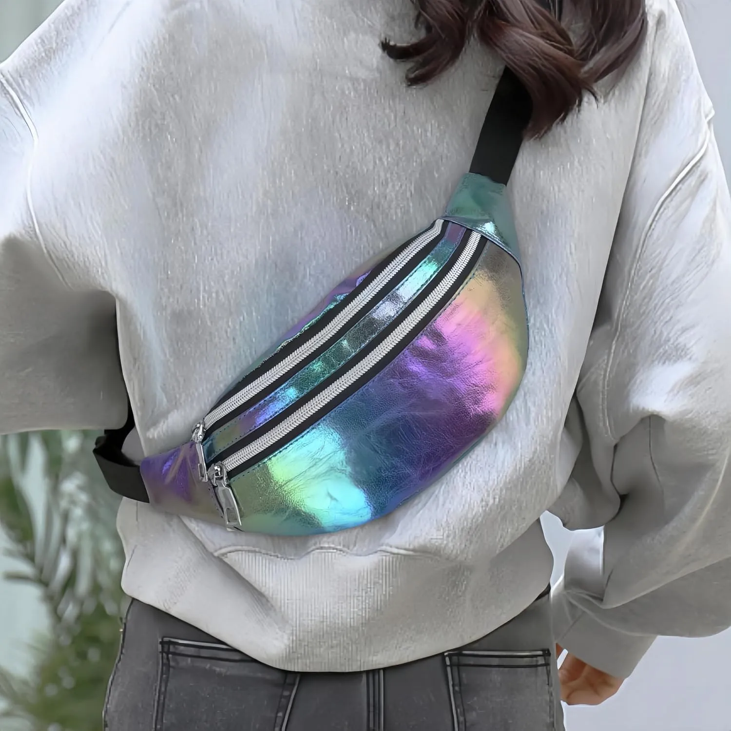 Fanny Pack for Unisex Adults Waterproof Sports Waist Bag Colorful with 2 Pockets and Adjustable Belt