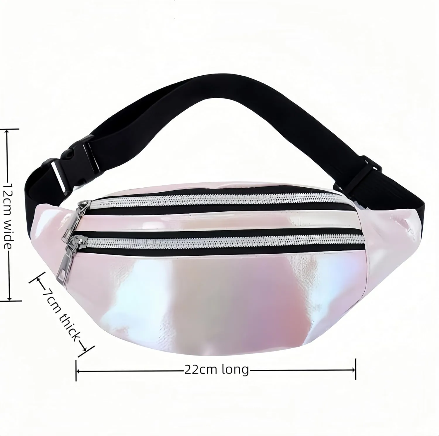 Fanny Pack for Unisex Adults Waterproof Sports Waist Bag Pink with 2 Pockets and Adjustable Belt