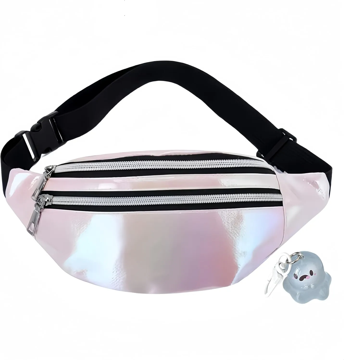 Fanny Pack for Unisex Adults Waterproof Sports Waist Bag Pink with 2 Pockets and Adjustable Belt