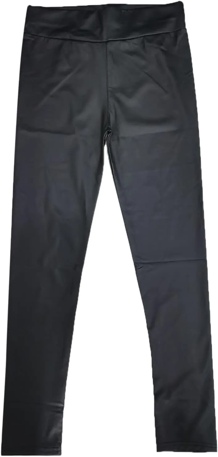Faux Leather Fleece Lined Leggings for Women Plus Size, Faux Leather Pants Women Warm High Waist Trousers Workout Leggings