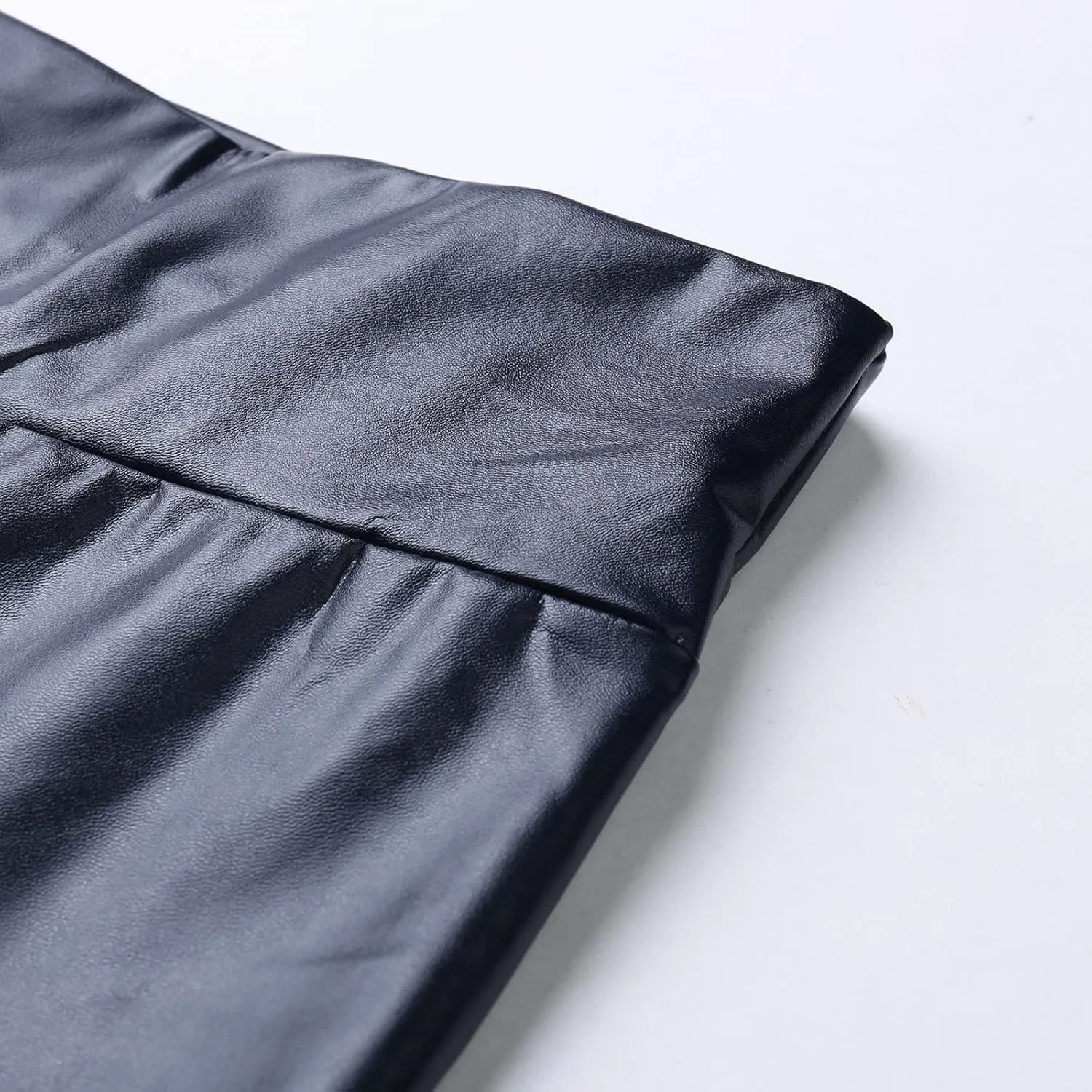Faux Leather Fleece Lined Leggings for Women Plus Size, Faux Leather Pants Women Warm High Waist Trousers Workout Leggings