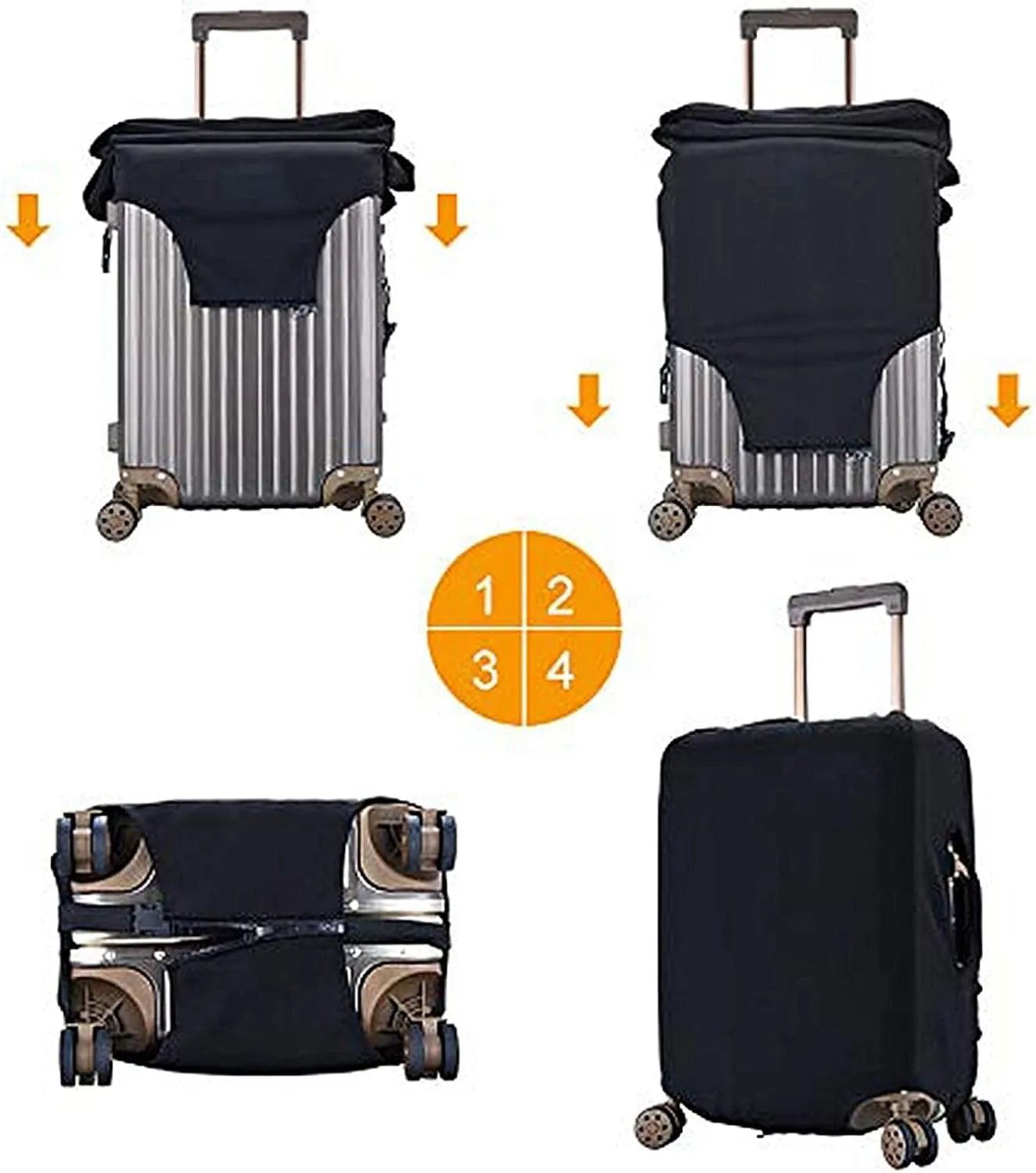 FEMOS Shoes And Makeup - Travel Suitcase Cover Elastic Luggage Covers Trolley Protector Cover Fits 18-32 Inch Luggage, Medium, 11437