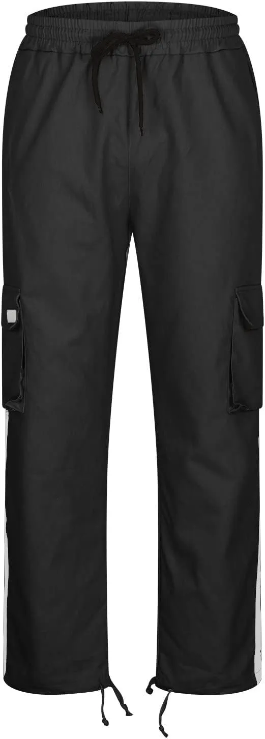Finelylove Mens Cargo Pants Joggers Casual Athletic Pants Hiking Pants Loose Fit Straight Leg Flex Cargo Sweat Pants