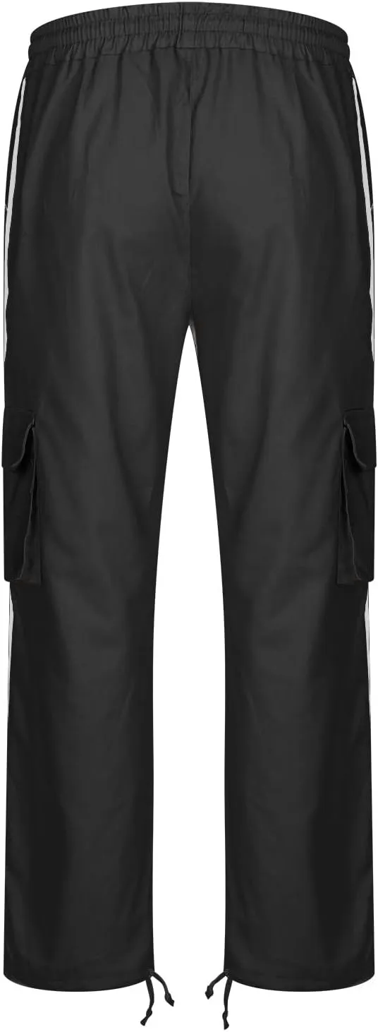Finelylove Mens Cargo Pants Joggers Casual Athletic Pants Hiking Pants Loose Fit Straight Leg Flex Cargo Sweat Pants