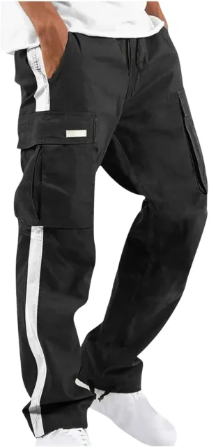 Finelylove Mens Cargo Pants Joggers Casual Athletic Pants Hiking Pants Loose Fit Straight Leg Flex Cargo Sweat Pants