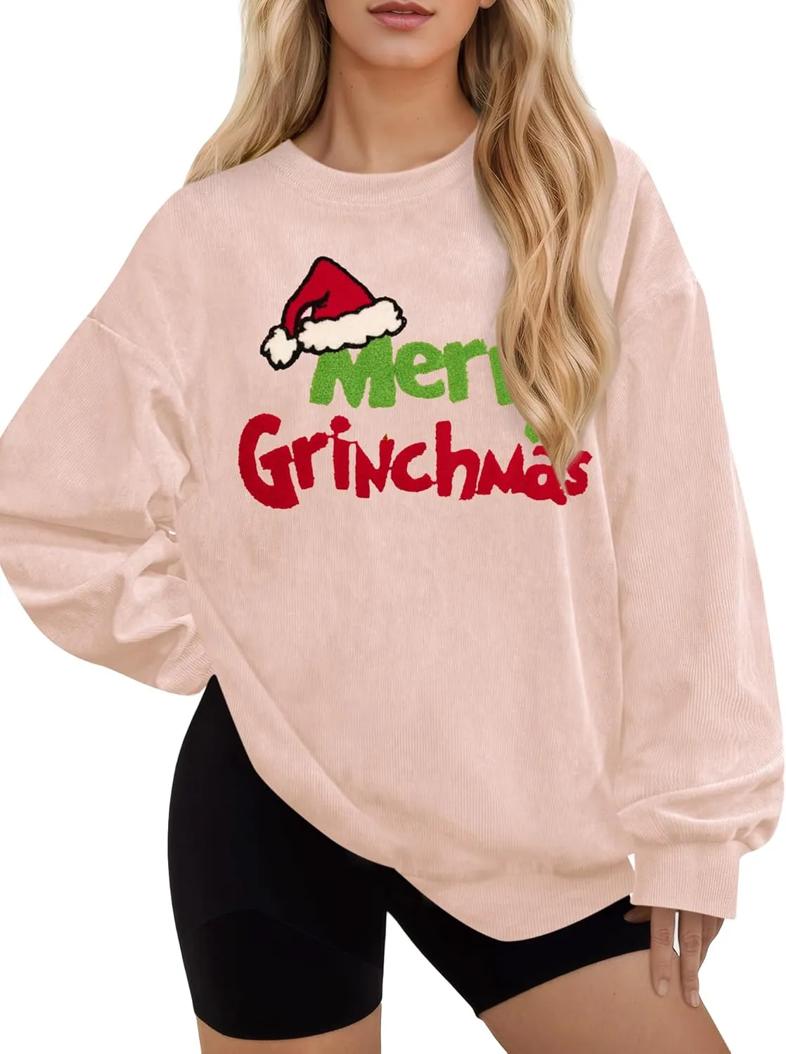For G and PL Women Christmas Crewneck Oversized Sweatshirts Funny Xmas Pullover Tops
