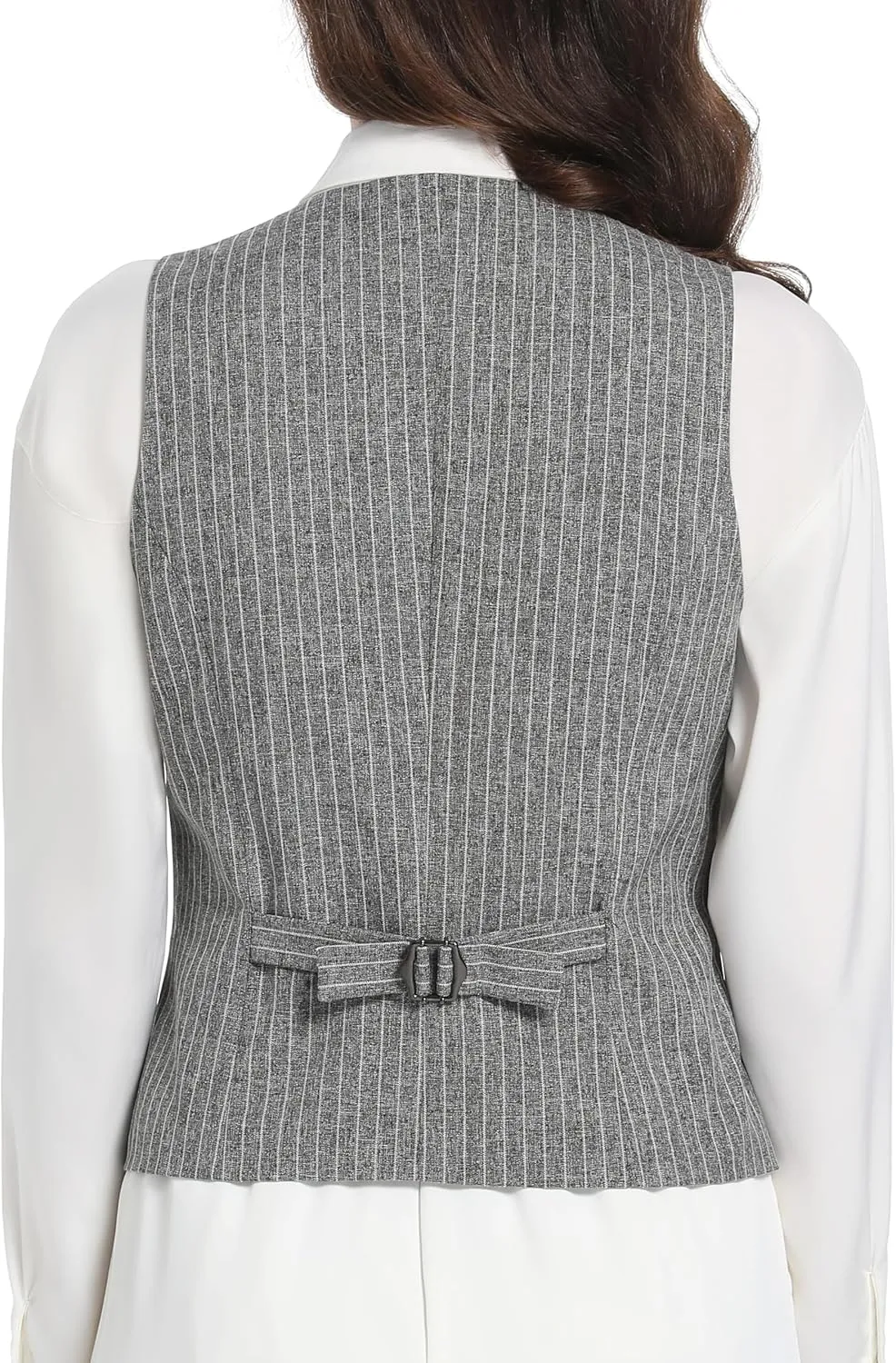 Foucome Women's Formal Regular Fitted Business Dress Suits Button Down Vest Waistcoat