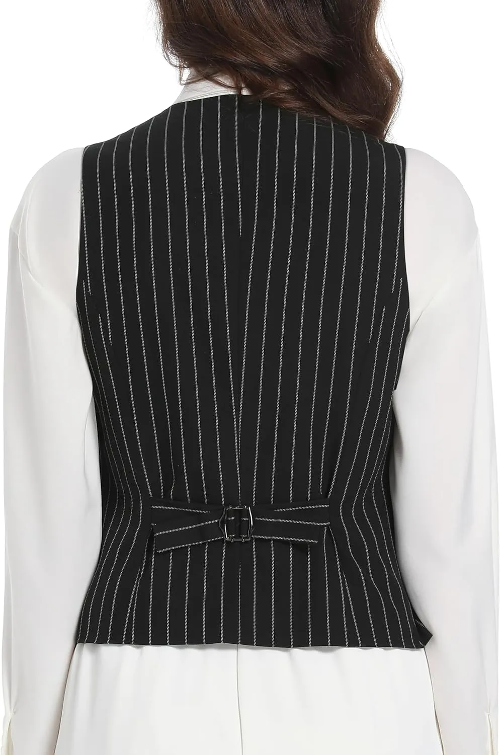 Foucome Women's Formal Regular Fitted Business Dress Suits Button Down Vest Waistcoat