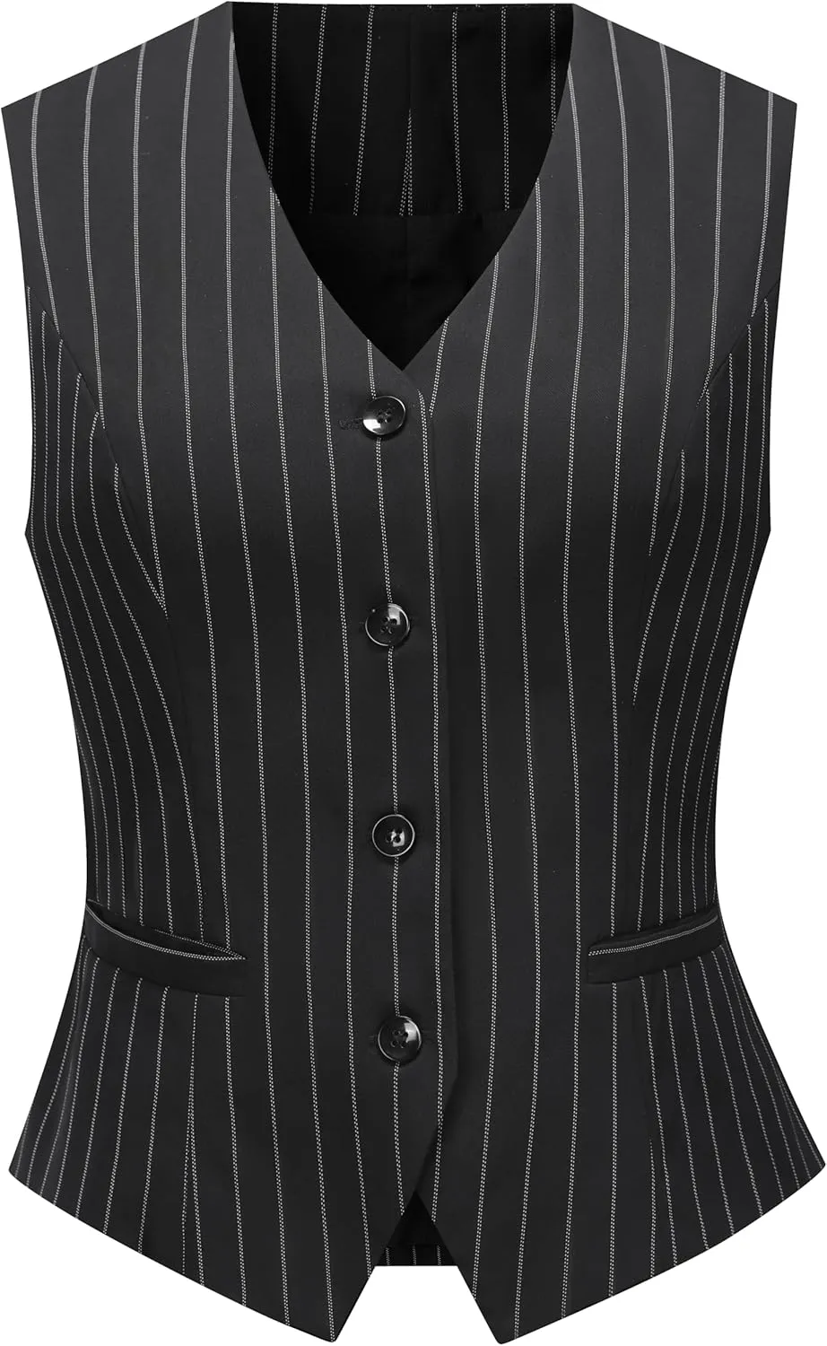 Foucome Women's Formal Regular Fitted Business Dress Suits Button Down Vest Waistcoat