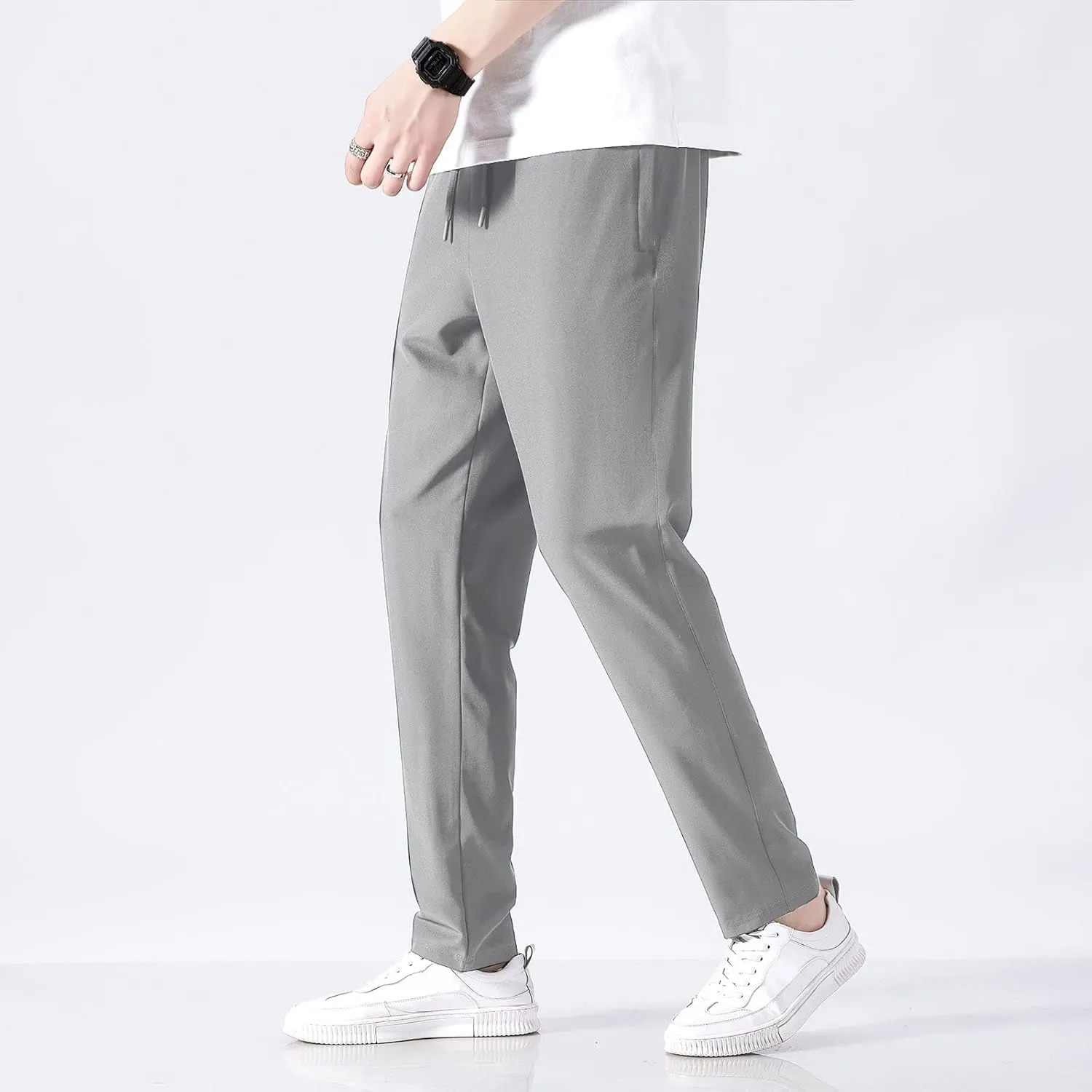 FZVYD Twill Joggers for Men Mens Joggers Cargo Pants Fashion Casual Sweatpants Work Pants Drawstring Loose Trousers Pockets