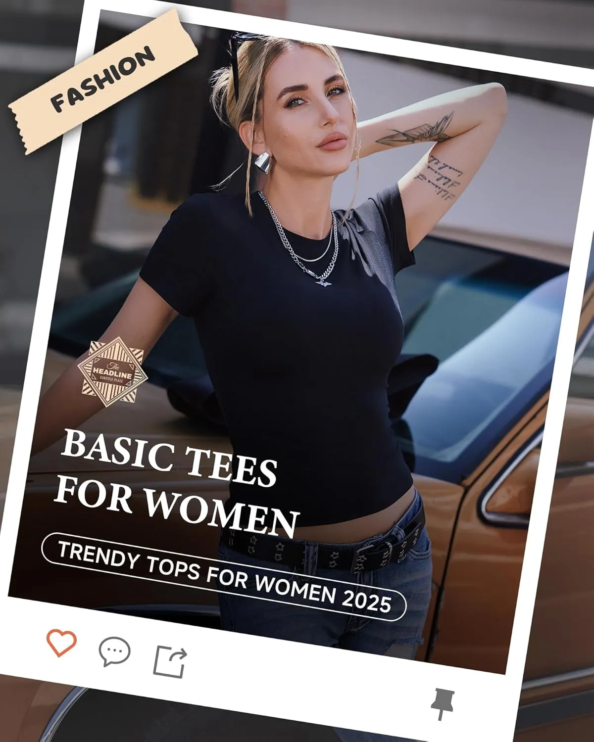 GAYHAY 3 Pack Basic Tees for Women - Crew Neck Slim Fit Tight T Shirts Cute Y2K Trendy Crop Tops Clothes for Casual Summer