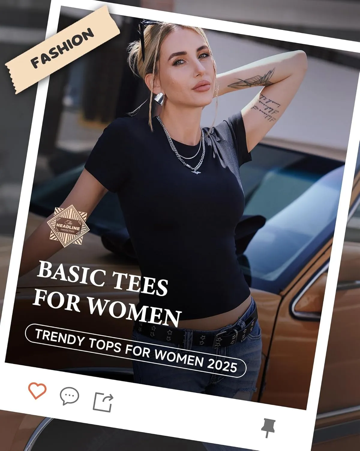 GAYHAY 3 Pack Basic Tees for Women - Crew Neck Slim Fit Tight T Shirts Cute Y2K Trendy Crop Tops Clothes for Casual Summer