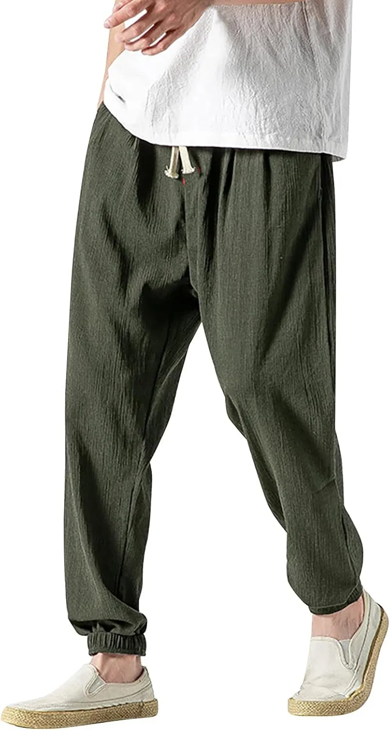 GIERIDUC Casual Loose Pant for Men Men's Flat Front Relaxed Straight Pant Mens Cargo Pants Slim Fit Dress Pants for Big Guys