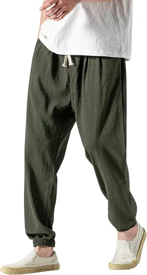 GIERIDUC Casual Loose Pant for Men Men's Flat Front Relaxed Straight Pant Mens Cargo Pants Slim Fit Dress Pants for Big Guys