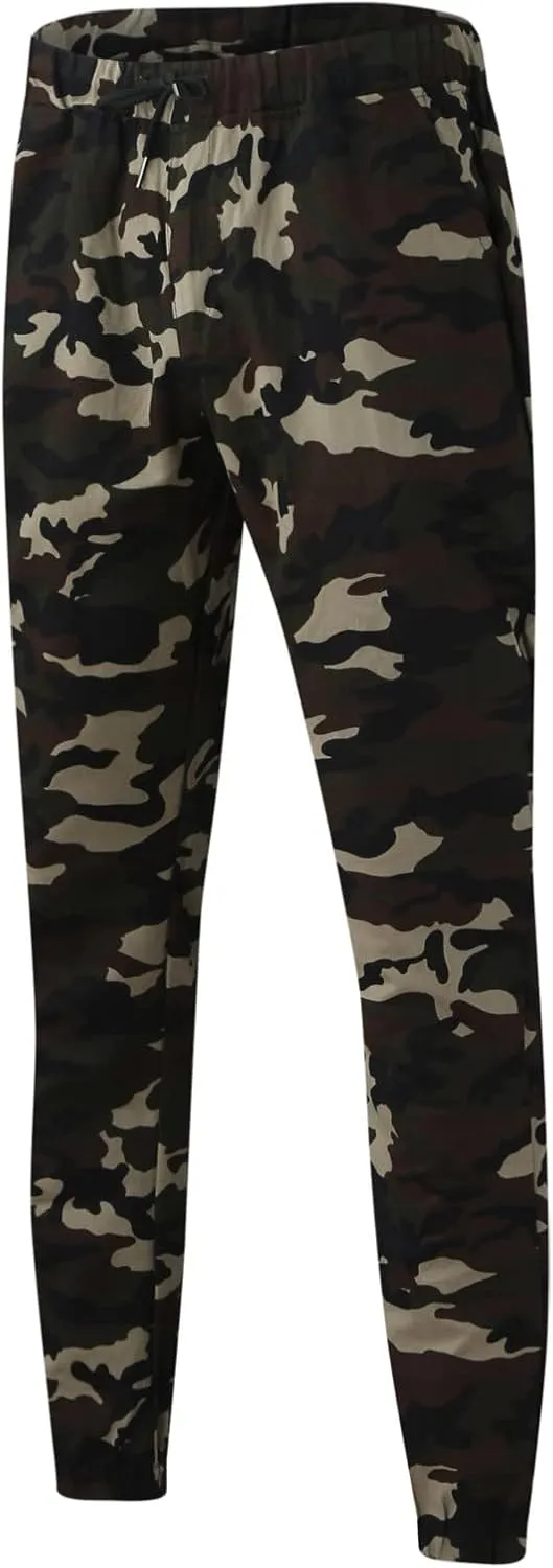 GIERIDUC Mens Cargo Pants Sweatpants Mens Lightweight Cotton Cargo Pants Waist Compression for Men High Waisted Scrub Pants