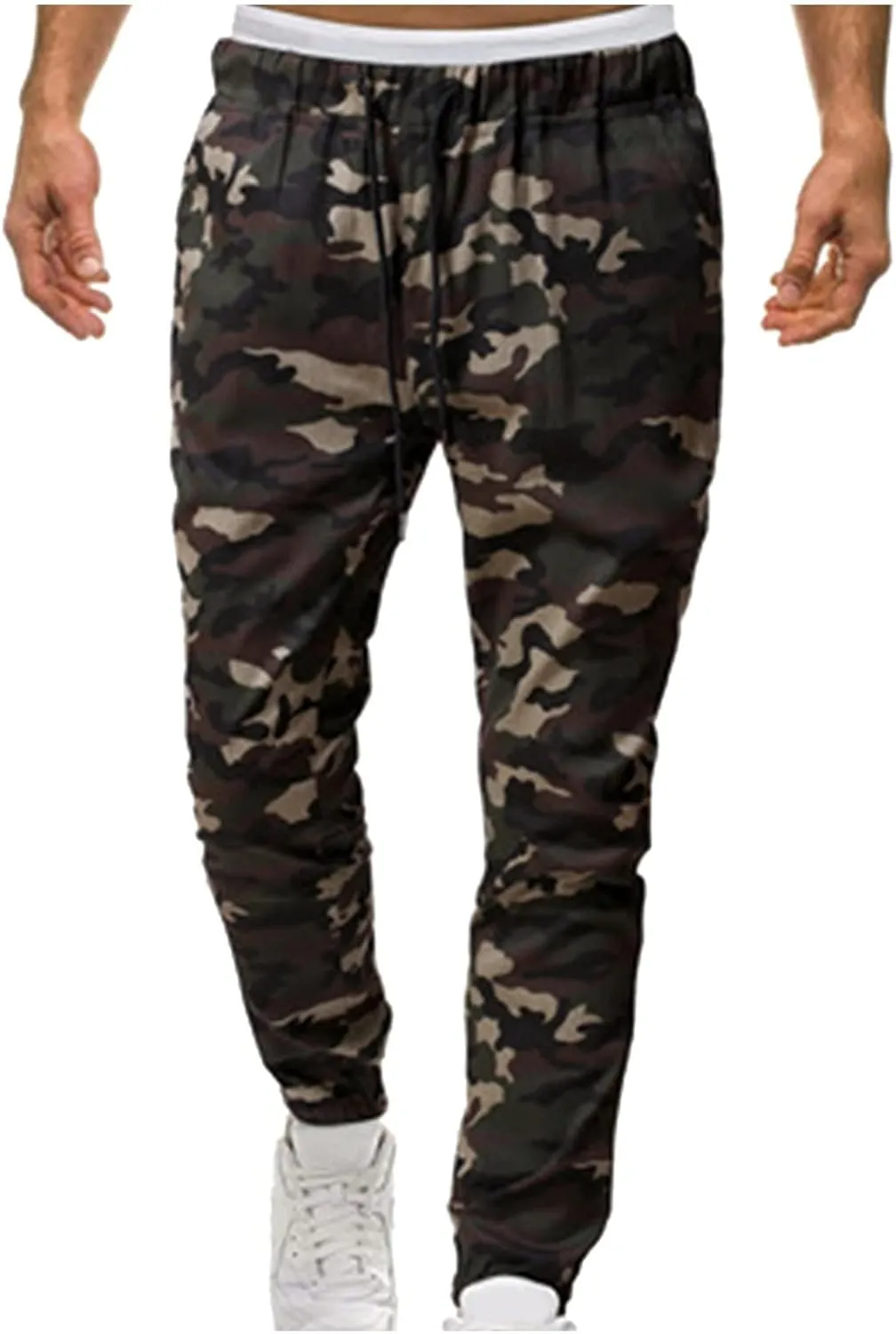 GIERIDUC Mens Cargo Pants Sweatpants Mens Lightweight Cotton Cargo Pants Waist Compression for Men High Waisted Scrub Pants