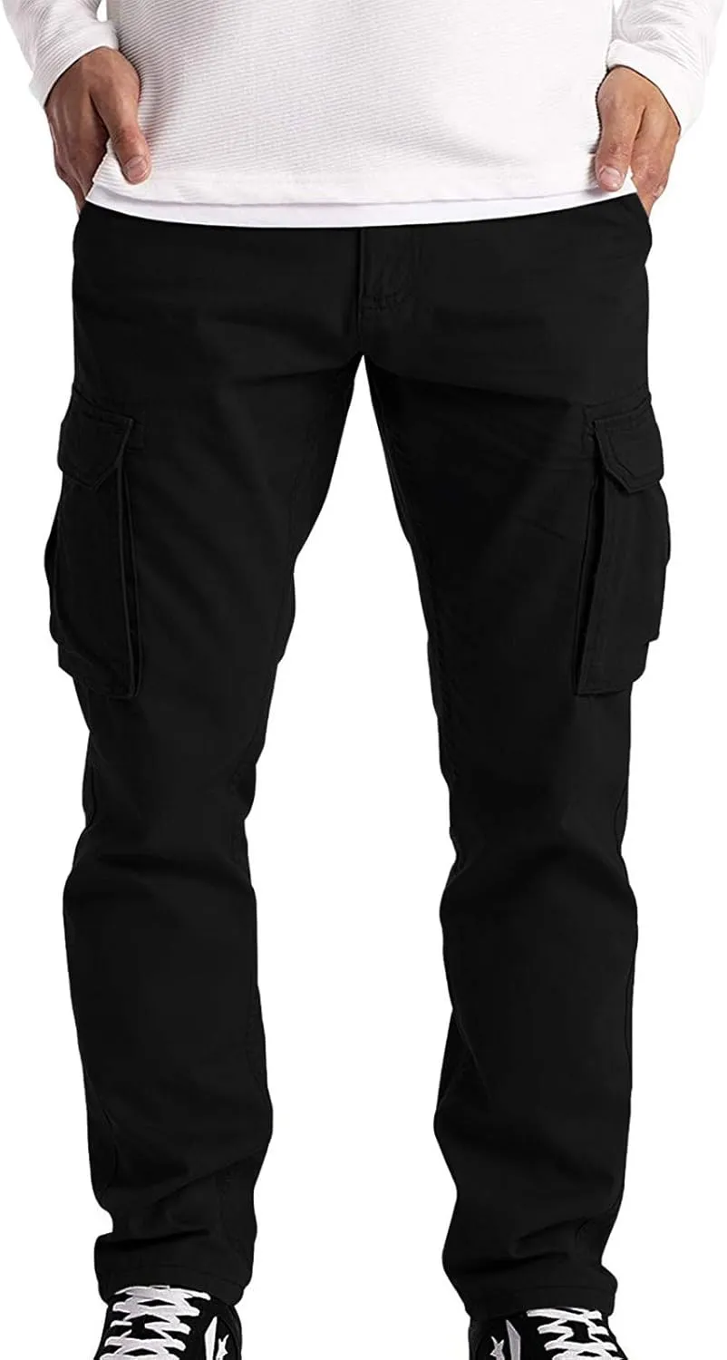 GIERIDUC Men's Cotton Yoga Sweatpants Mens Joggers Athletic Lounge Pants Open Bottom Casual Jersey Pants for Men with Pockets