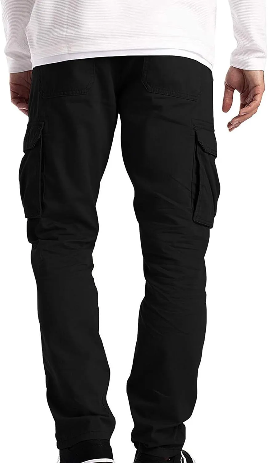 GIERIDUC Men's Cotton Yoga Sweatpants Mens Joggers Athletic Lounge Pants Open Bottom Casual Jersey Pants for Men with Pockets